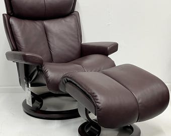 Ekornes Stressless Small RUBY Aqua Green / Blue Leather Recliner