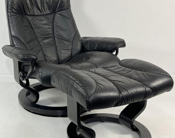 Ekornes Stressless Yellow Leather Medium CONSUL Swivel Recliner