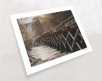 Winter Evening at the Old Railroad Bridge
