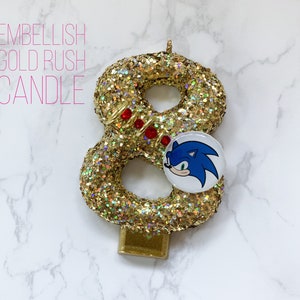 Glitter Swarovski Candle | Birthday Cake Topper | Bling Embellished Numbers 0-9 | L.O.L Characters | Customizable Glitter Colors