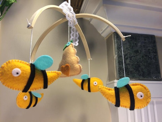 Baby mobile baby crib mobile cot mobile honey bee bee hive