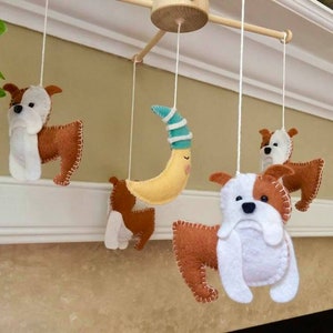 Cute dog baby mobile, puppy mobile, moon mobile, beagle, golden, French bulldog, corgis, dachshund, terrier, collie, shepherd, poodle, boxer