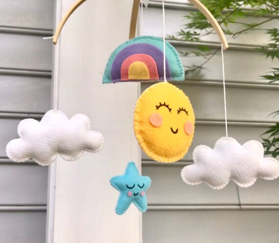Rainbow Crib Mobile Cloud Mobile Unisex Baby Mobile Etsy Rainbow Crib Mobile Cloud Mobile Unisex Baby Mobile Etsy