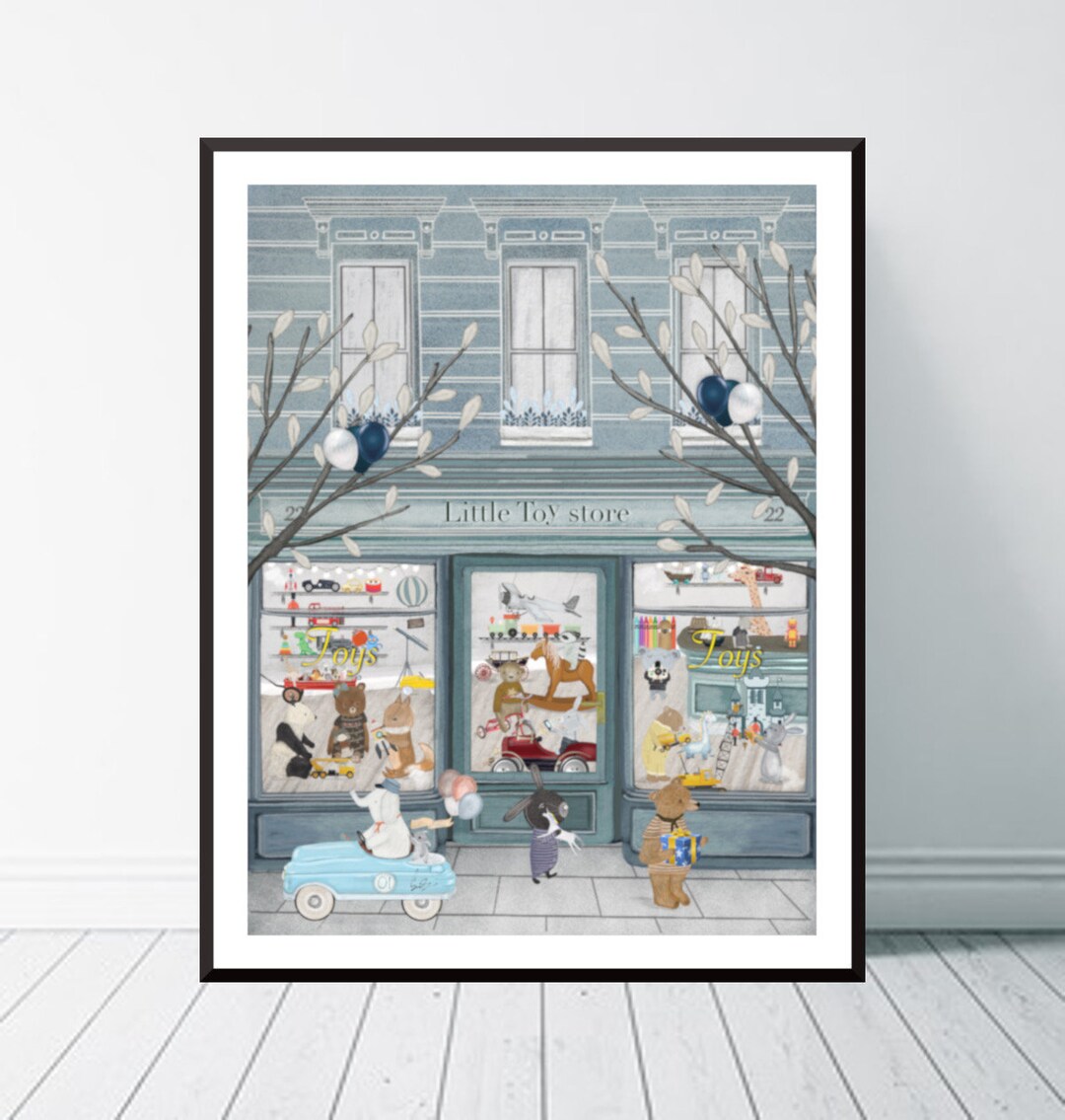 Little Toy Store. Nursery Art, Children's Wall Art, Toy Shop Print