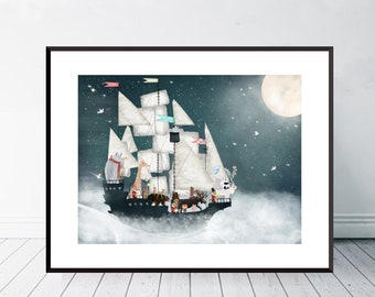 A Magical Wondrous Adventure. Nursery art, Children&#39;s wall art, Adventure theme, Children&#39;s picture, Nursery prints, Whimsical wall art