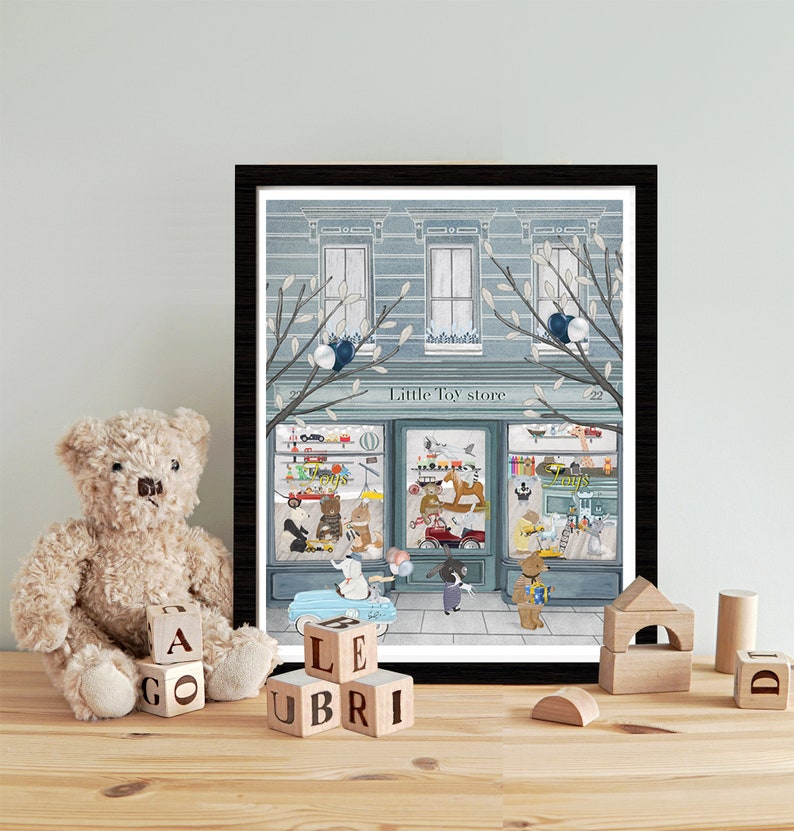 Little Toy Store. Nursery Art Children's Wall Art Toy Etsy