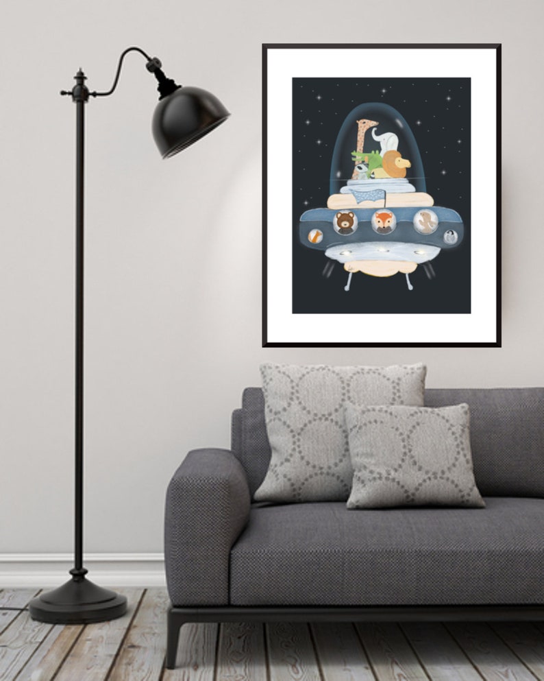 Lets All Go to Space. Nursery Art Nursery Space Theme Etsy