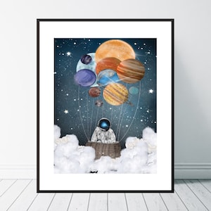 A Space Adventure. Solar system print, Solar system poster, Solar system art, Space poster, Nursery solar system print, Space and galaxy art