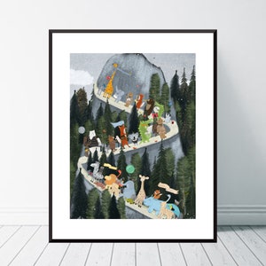 Little Adventure Mountain. Children's wall art, Nursery art, Neutral nursery art, Children's picture, Woodland nursery, Baby nursery prints