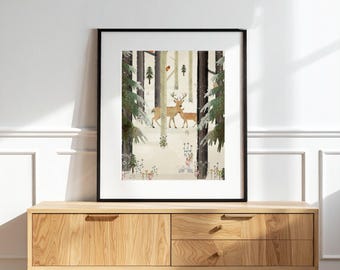 Natures way Nursery Print, Nature Wall Art, Woodland Animal Print,