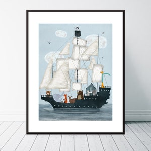 A Nautical Adventure. Nursery wall art, Nautical theme, Nursery art prints, Children's wall art, Children's picture, Neutral nursery art