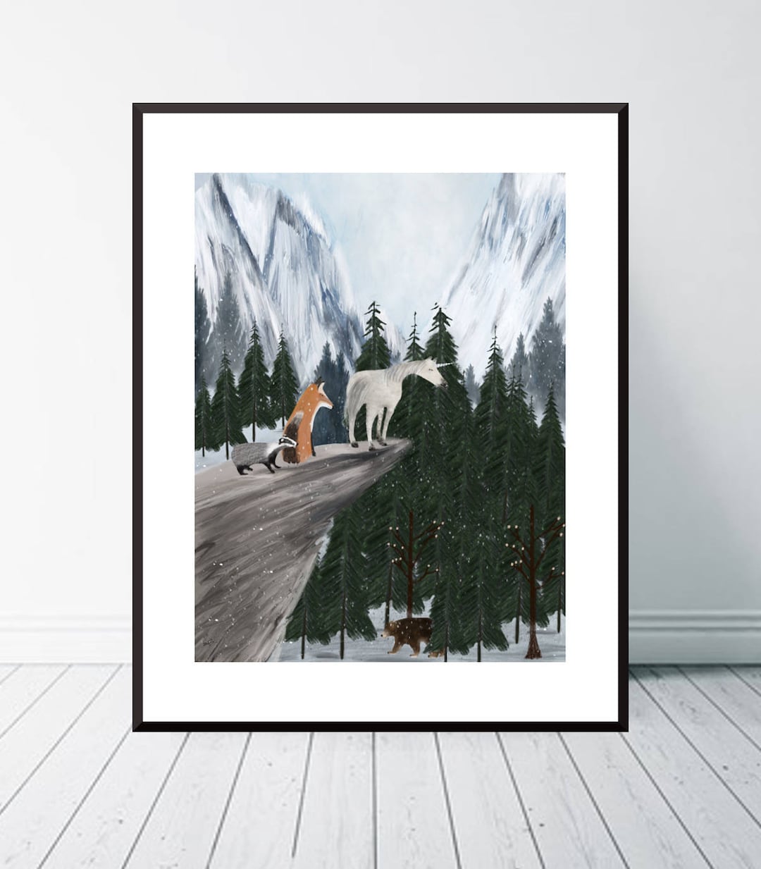 Lavender Wood.nursery Wall Art.nature Wall Art.unicorn Print.childrens Picture.childrens Wall