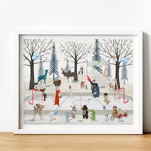 Ice Hockey Time. Nursery art, Children&#39;s wall art, Ice hockey print, Nursery fun theme, Children&#39;s picture, Nursery prints, Baby nursery