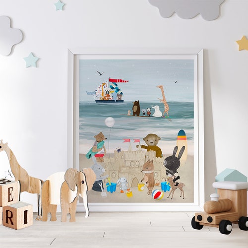 Little Beach Days. Nursery Art Surfing Theme Nautical Theme Etsy