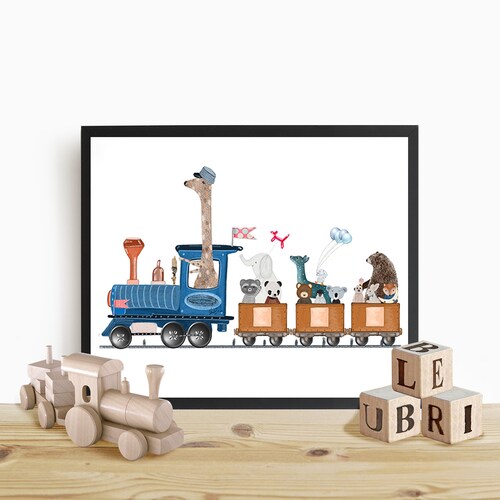 A Little Train Adventure. Nursery Art Children's Wall Etsy