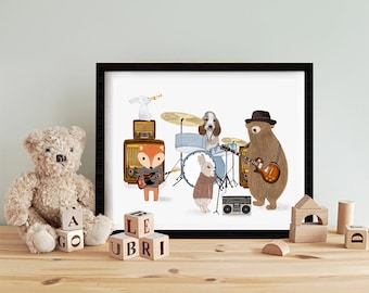 Little Rock stars .Nursery wall art, Baby nursery decor, Music wall art,  Fun theme, Children&#39;s wall art, Children&#39;s picture, Whimsical art