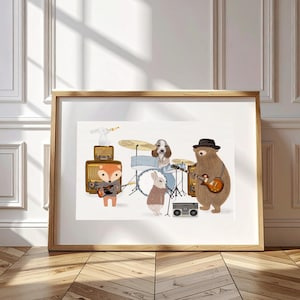 Little rock stars. Nursery Wall Art – Woodland Animals Print for Kids Room