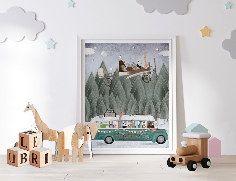 Adventure Awaits. Nursery Art Children's Wall Art Etsy