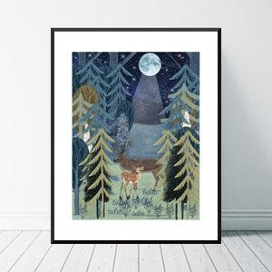 The Secret Forest. Nursery art, Children's picture, Nature wall art, Children's wall art, Neutral nursery art, Woodland theme, Whimsical art