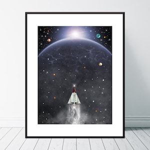 Voyager 3. Space wall art, Space posters, solar system print, Space ship poster, Space and galaxy, Space travel art, Space art prints