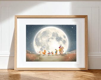 A little Adventure Nursery Print, Kids Room wall Art, Woodland Animal Prints
