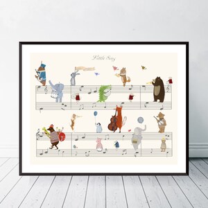 Little Song. Nursery Art, Musical Theme, Children's Picture, Neutral ...