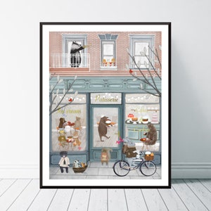 Petite Patisserie. Nursery art, Children's wall art, Coffee shop print, Book illustrations, Children's picture, Nursery prints, Whimsical