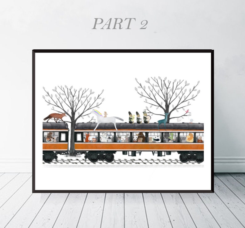 Little Railways. Nursery Art Children's Wall Art Train Etsy