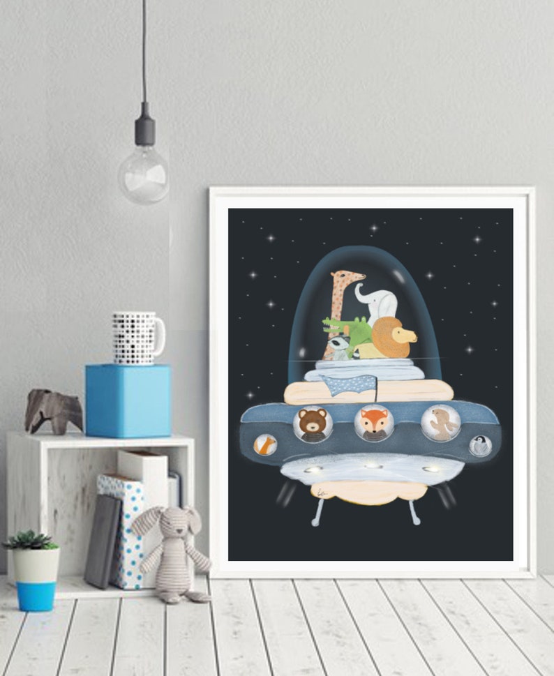 Lets All Go to Space. Nursery Art Nursery Space Theme Etsy