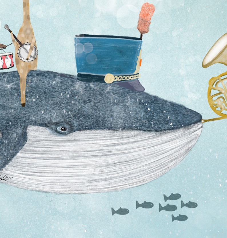 Whale Song, Nursery Art, Blue Whale Print, Nursery Print, Children's