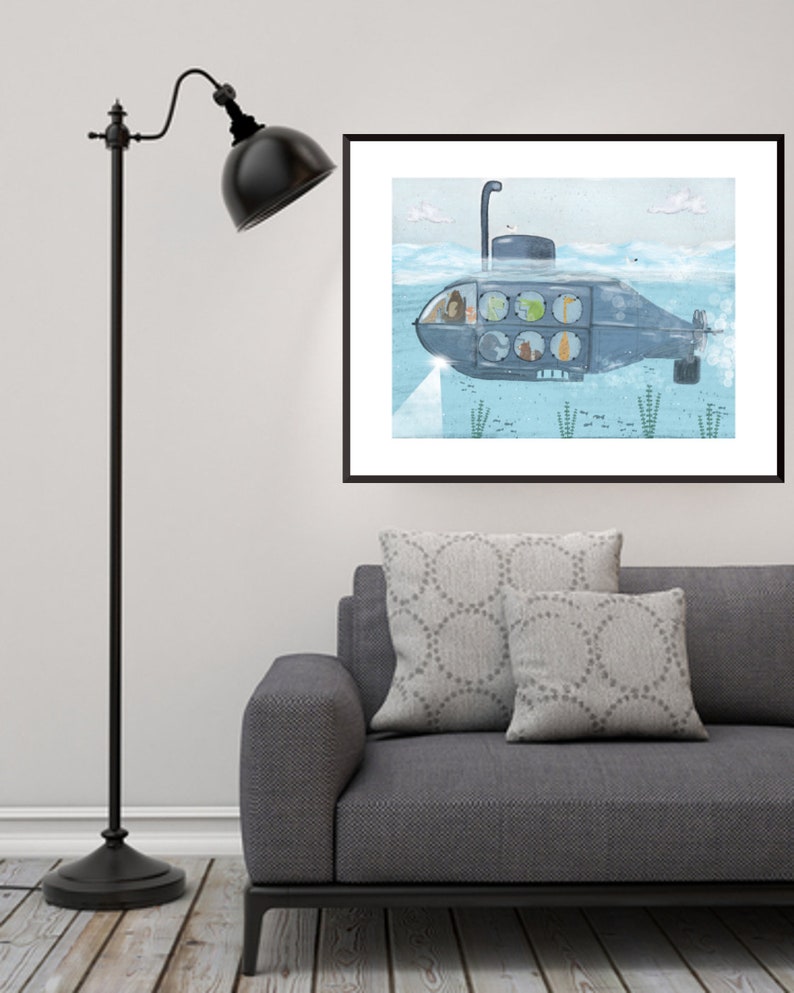 Nautical Explorers. Nursery art, Adventure wall art, Neutral nursery art, Children's picture, Children's wall art, Nautical nursery art image 4