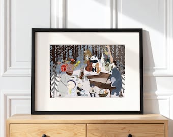 Band Camp Nursery Prints, Kids Room Wall Art, Woodland Animal Print, Baby Shower Gift