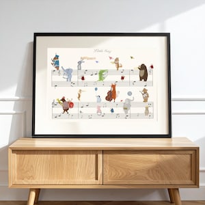 Little song Nursery Print, Kids Room Wall Art, Woodland Animal Print, Baby Shower Gift