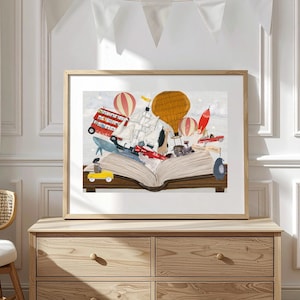 The big Magic Adventure Book. Nursery prints, Kids Room decor , whimsical wall art