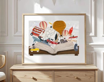 The big Magic Adventure Book. Nursery prints, Kids Room decor, whimsical wall art
