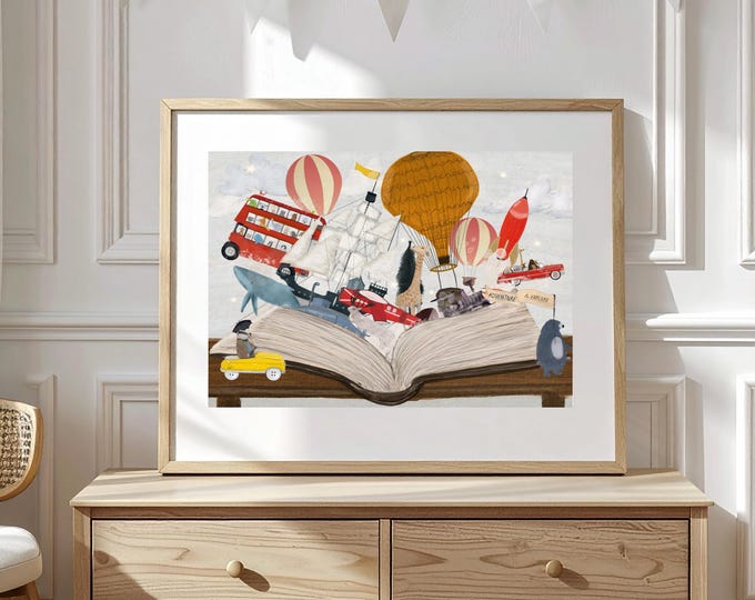 The big Magic Adventure Book. Nursery prints, Kids Room decor, whimsical wall art
