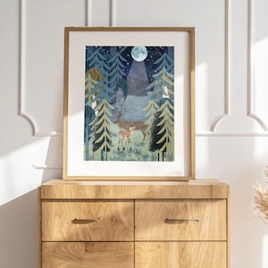 the secret forest Nursery prints, Woodland Animals Wall Art – Kids Room Decor Print