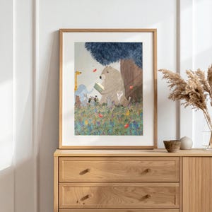 Little Story Time. Nursery prints, Kids Room Wall Art, Woodland Animal Print