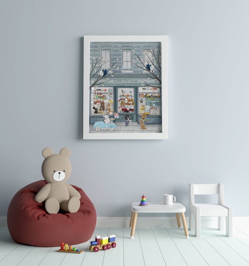 Little Toy Store. Nursery Art Children's Wall Art Toy Etsy