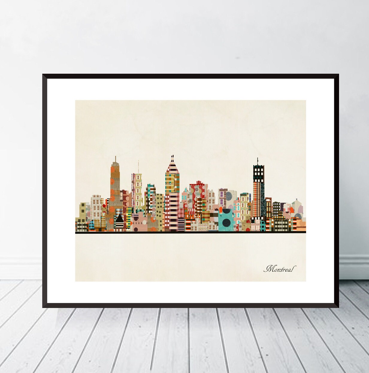 Montreal Blue Print Canada Skyline Watercolor Poster Montreal city print Unframed Print Wall Poster Print 