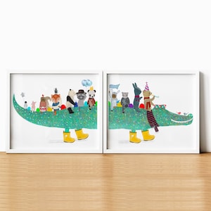 The Star Crocodoodle. Nursery art, Children&#39;s wall art, Nursery posters, Adventure wall art, Nature wall art, Woodland animals, Whimsical
