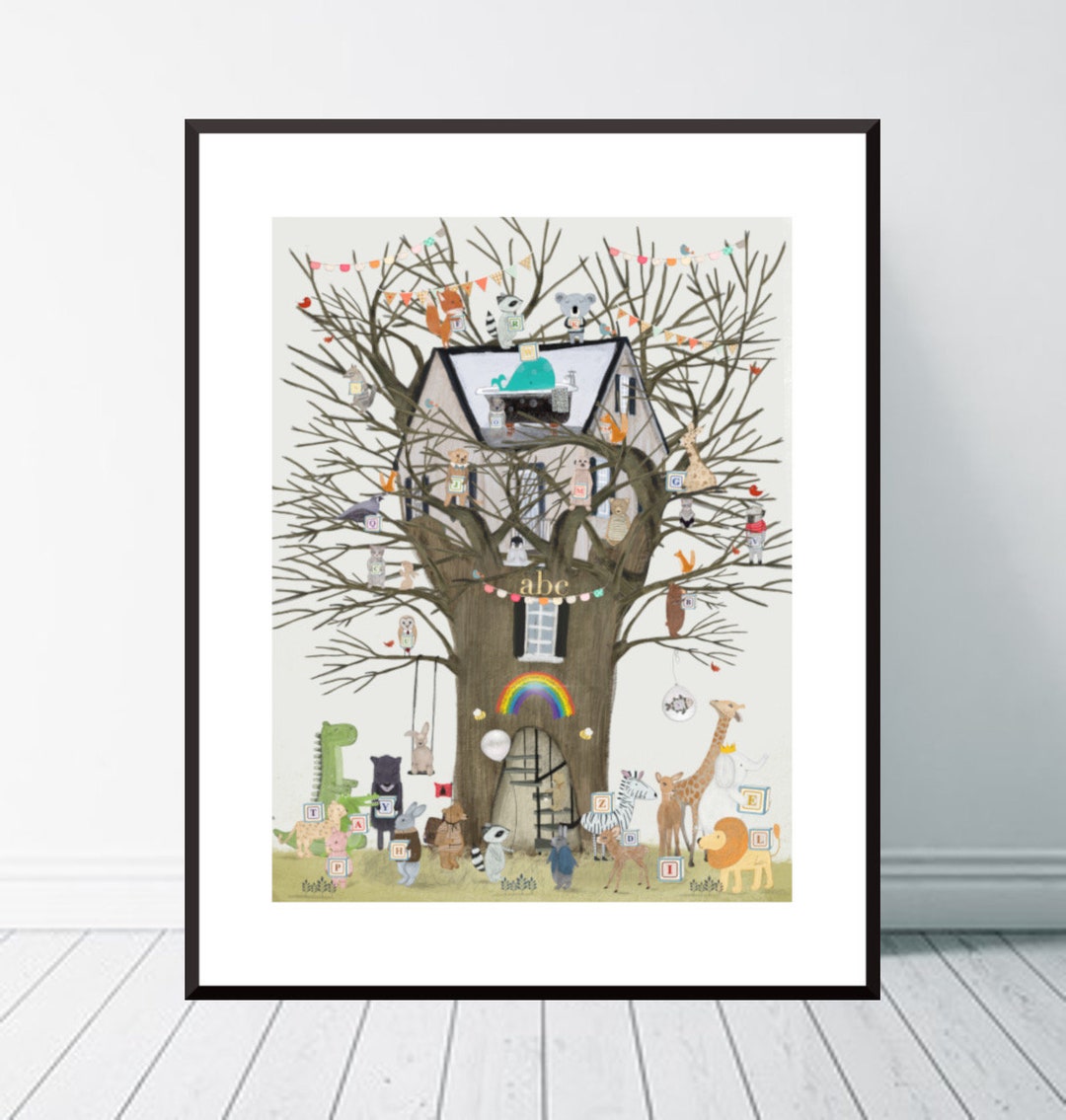 The Alphabet Tree. Nursery Art, Children's Wall Art, ABC Nursery Theme ...