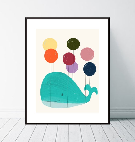 Happy Whale. Nursery Art Children s Wall Art Children s Picture