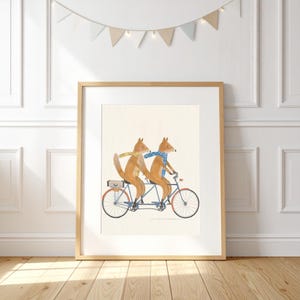 Foxes Tandem Kids Room Wall Art – nursery prints – Woodland Animal Decor