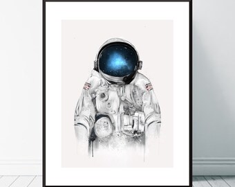 The Astronaut. Astronaut print, Astronaut poster, Space wall art, Space art print, Boys room decor, Nursery space theme, Astronaut posters