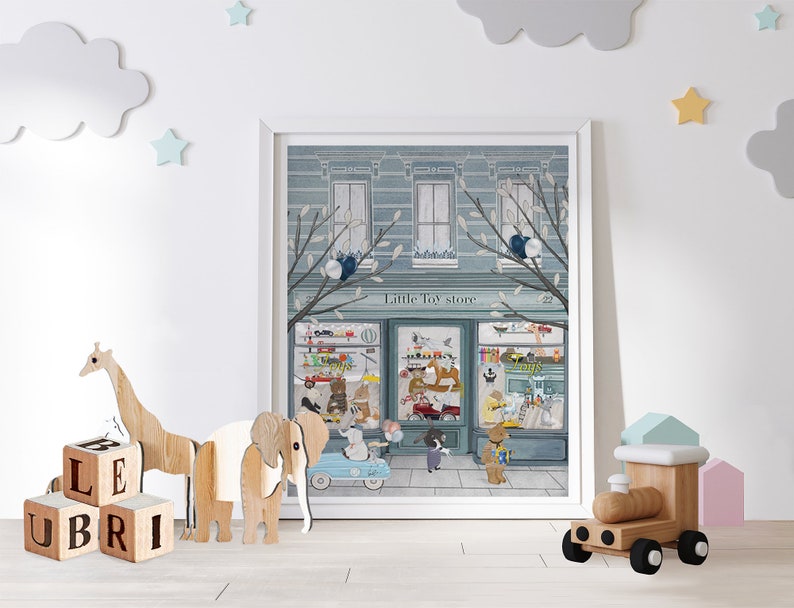 Little Toy Store. Nursery Art Children's Wall Art Toy Etsy