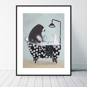 bath time. Nursery Wall Art: Woodland Animals -bathroom prints
