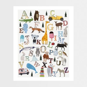 Nursery Alphabet Chart, Alphabet Wall Art, Alphabet Poster, Nursery Art ...