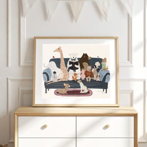 Big Story Time Nursery Print, Kids Room Art, Woodland Animal Print, Baby Shower Gift