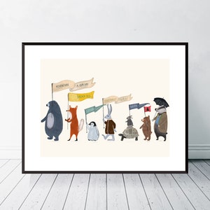 Adventure & Explore. Nursery art, Children's wall art, Woodland theme, Adventure theme, Children's picture, Exploring theme, Whimsical art